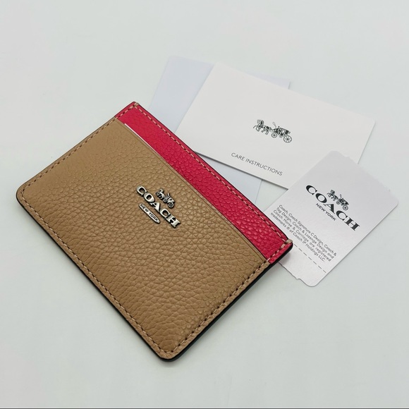 Coach Taupe Multi Color Card Case - Picture 4 of 14
